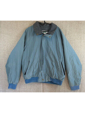 VTG Mens Sz Large REI Goretex Jacket Light Green Fleece Lined Full Zip & Button
